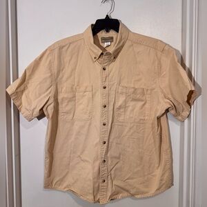 Classic Tan Button-Down Shirt for Men
